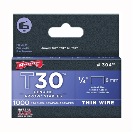ARROW FASTENER Thin Wire Stpl T30 1/4 in. 304
